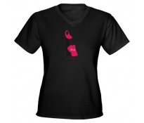 iShop Women's Dark V-Neck T-Shirt