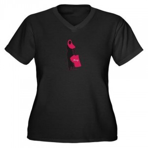 iShop Women's Plus Size V-Neck Dark T-Shirt